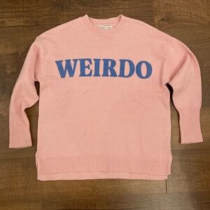 Sincerely Jules ‘WEIRDO’ Pink Knit Pullover Novelty Sweater Women’s XS